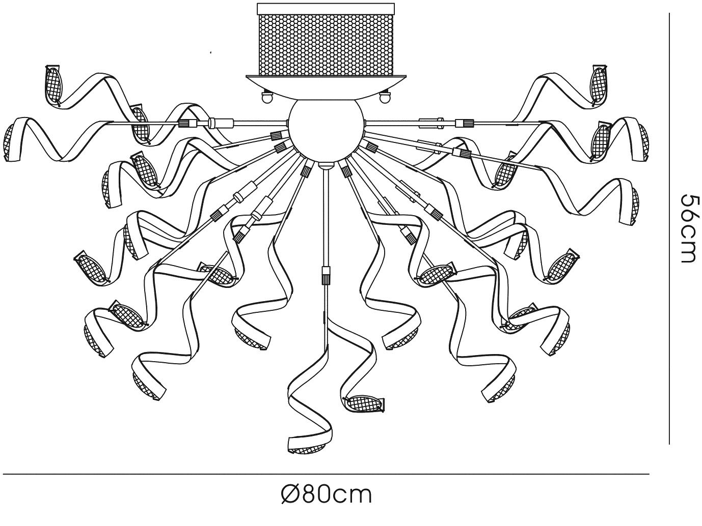 IL30182  Kurlz Crystal Ceiling 15 Light